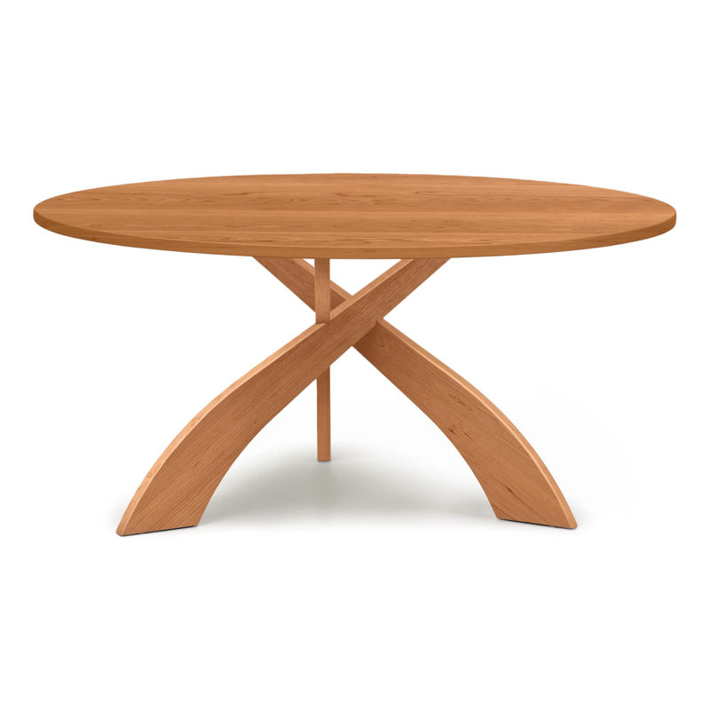 Entwine Chat Tables - Round Fixed Top Table, 54" Round, Natural Cherry