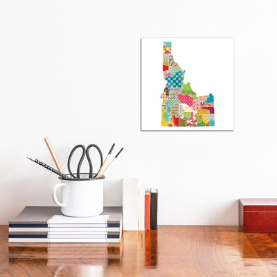 Idaho Quilted Collage Map by Traci Anderson - Wrapped Canvas Gallery-Wrapped Canvas Giclée