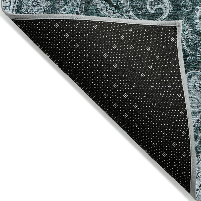 Carmina Teal Washable Indoor-Outdoor Rug - , 2'6" x 3'10"