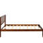 Lit plateforme en bois massif pour lit simple, avec tête de lit et support à lattes en noyer - Tête de lit simple en noyer à assemblage sans effort, base stable