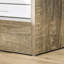 Table d'appoint avec rangement - aspect grain de bois gris pour chambre à coucher et salon