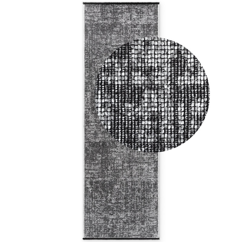 Geometric Cotton Area Rug, Runner 80 x 250 cm