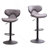 Masaccio Weathered Upholstery Airlift Adjustable Swivel Barstool With Chrome Base, Set Of 2, Grey