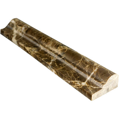Emperador Dark 2" x 12" F1 Chair Rail Marble Look Wall Liner