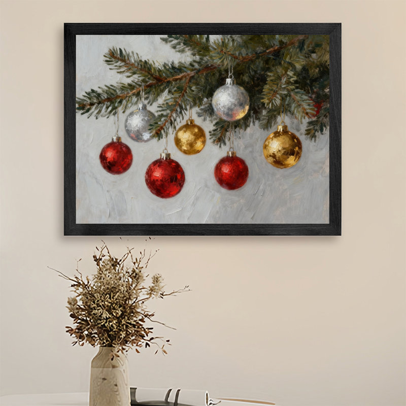 «Black Christmas Vintage», art numérique de cloche, impression rétro encadrée, H 9 po x l 11 po