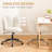Modern Teddy Velvet  Armless  Home Office chair, Upholstered Swivel Vanity Chair with Backrest  for Home Office and  Bedroom-1368650428
