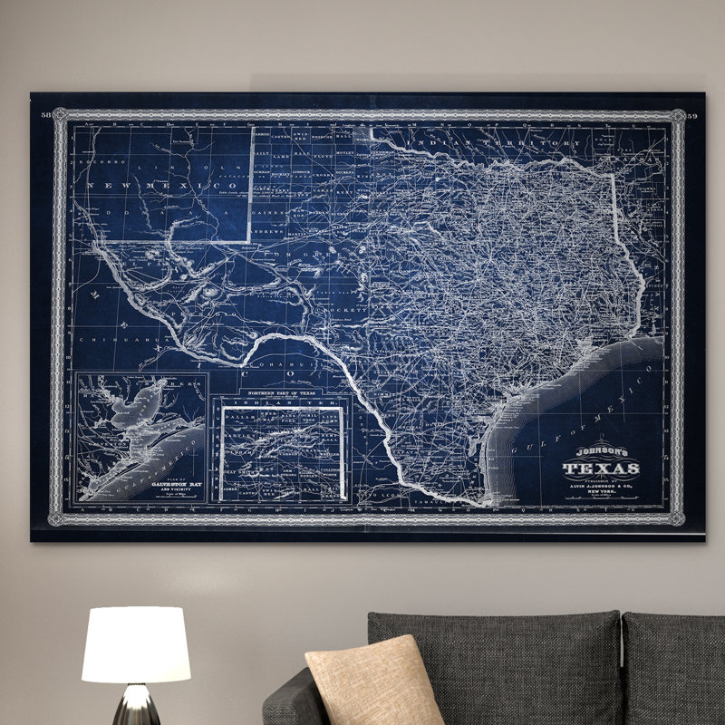 " Vintage Map Texas ", 24" H x 32" W x 1.5" D