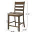 2 tabourets rembourrés, brun, dossier, excellente structure en bois d'hévéa, 22,5 po x 20 po x 41,43 po