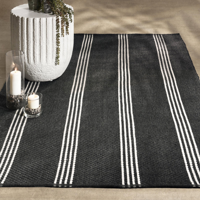 Sorrento Handwoven Performance Stripe Yarn Area Rug, Rectangle 8' x 10'