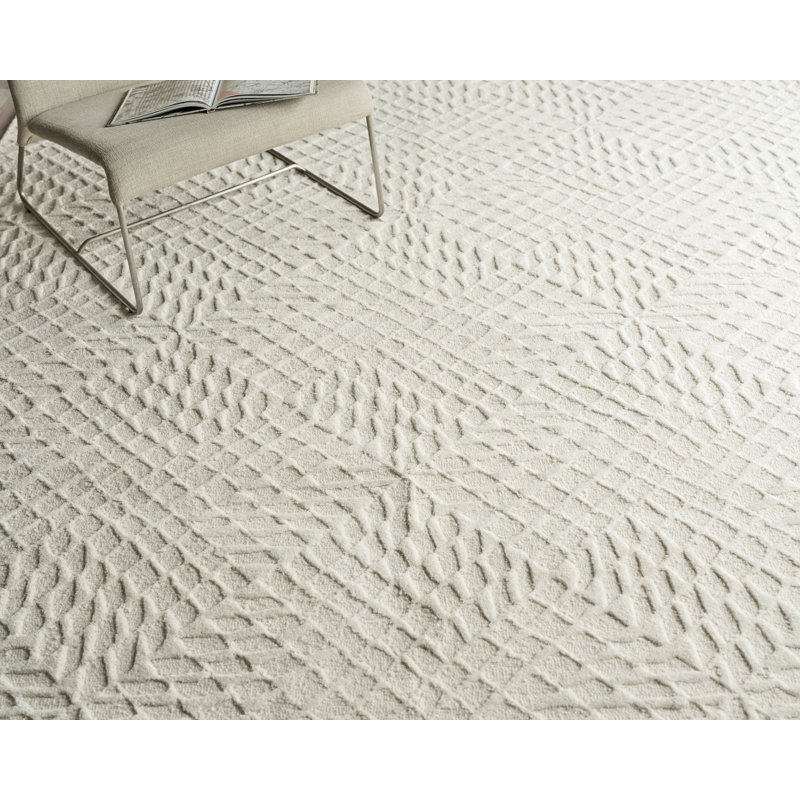 Exquisite Rugs Sandro Handmade Hand-Tufted New Zealand Wool On Canvas Ivory Area Rug, Rectangle 10' x 14'