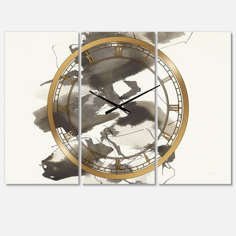 Geometric Glam Square I - Horloge murale moderne