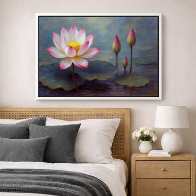 Art de lotus en fleurs, images de l'étang tranquille