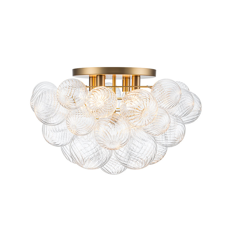 4-light Handcrafted Glass Bubble Semi-flush Mount