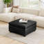 Repose-pieds carré avec rangement en cuir Brixton Classic-122268214