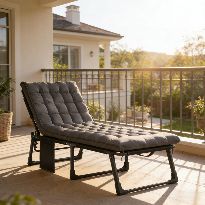 Cozy Recliner Chair,Outdoor Lounge Chair, 1, Dark Gray