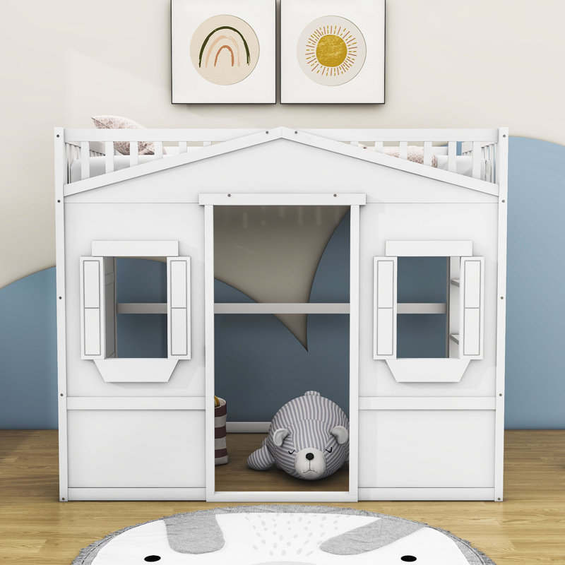  Gabriella-Frances Kids Loft Bed with Ladder, Full, White