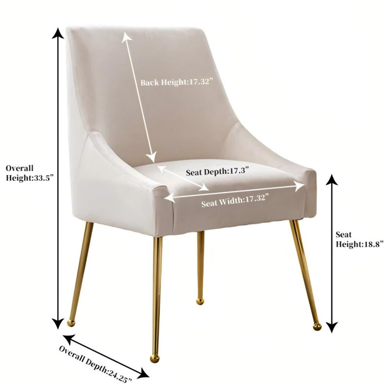 Drane 18.8'' H Tufted Velvet Upholstered Side Chair, Cream