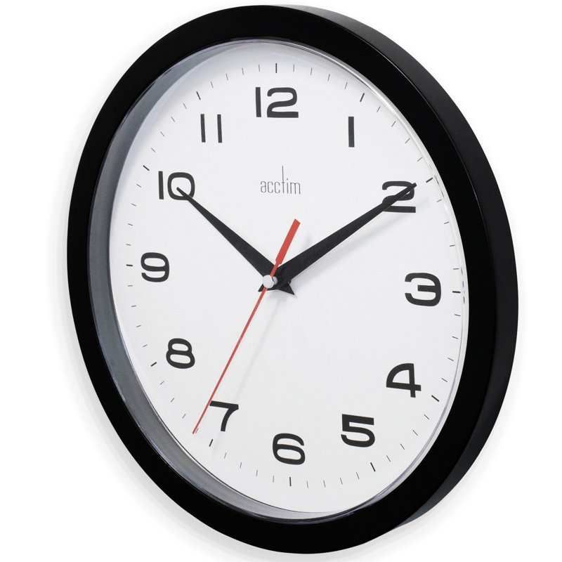 Acctim Aylesbury Kitchen Wall Clock Quartz 25cm, Black