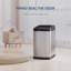 Poubelle à capteur de mouvement 13 gallons ELLO & ALLO, poubelle automatique en acier inoxydable avec couvercle coulissant, fermeture mains libres sans contact, blanc-122579473-122579475