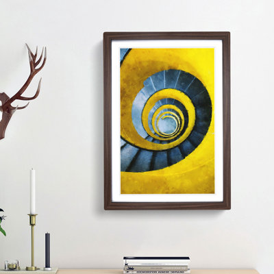 Yellow Spiral Staircase - Single Picture Frame Painting on MDF