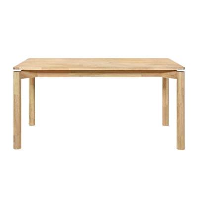 White Washed 59 - Inch Rectangular Dining Table Made Of Solid Wood, Ideal For Poolside Dining, Rounded Leg Structure From Friend Gatherings, Design