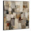 Très grand imprimé mural sur tissu - Blocs géométriques abstraits beige, gris et gris, décor de bureau moderne - «Assemblage requis du cadre (cadre non fini)»-130842238