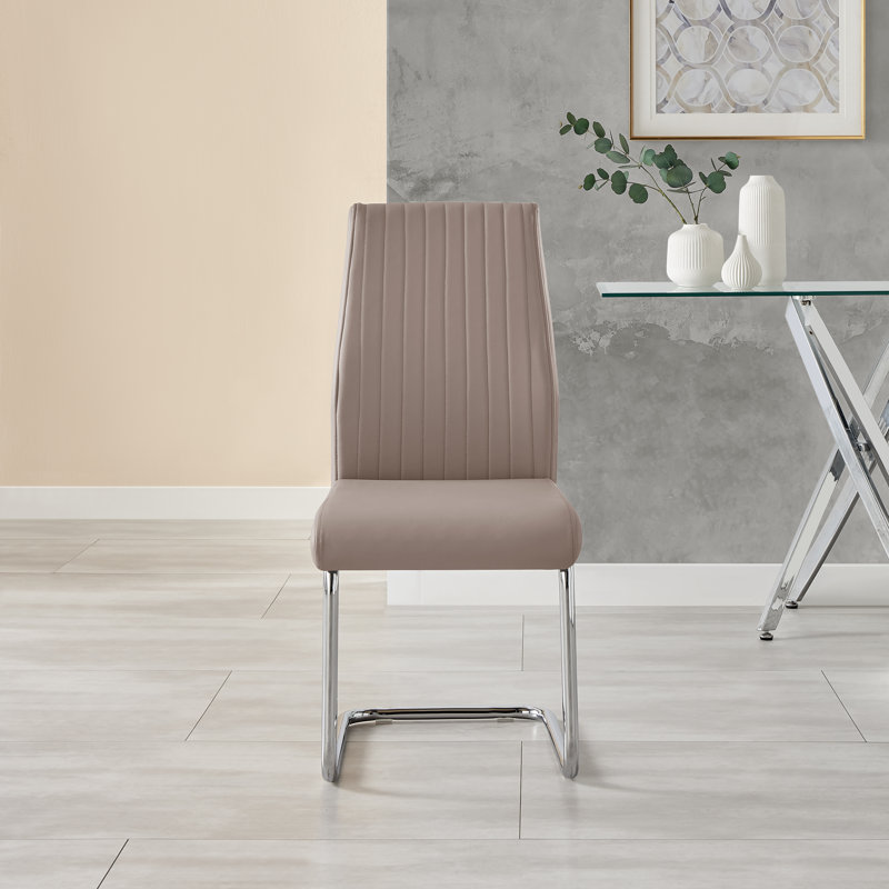 4 - Person Dining Set, 75cm H x 120cm W x 120cm L, Cappuccino/Silver