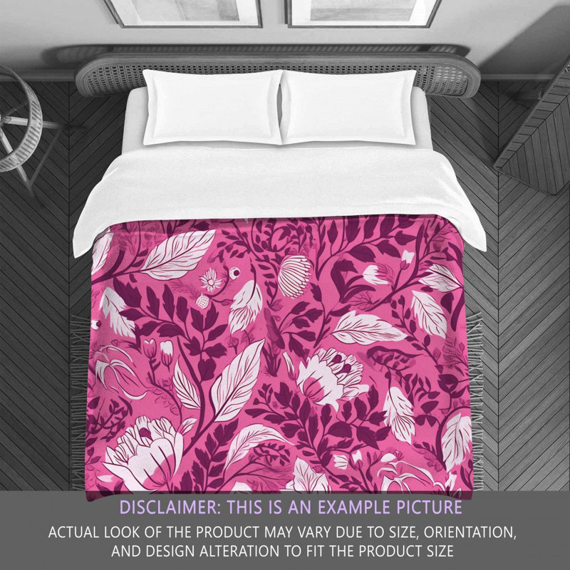 Machine Printed Comforter, Twin Extra Long Comforter, Pink/White