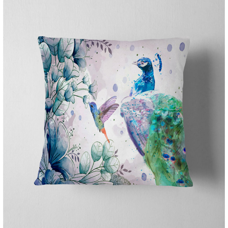 Throw Pillow Cover Only, Bleu / vert / mauve 2, H 18 po x l 18 po