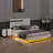 Queen-Sized 3-Piece Floating Bed Frame Set With Integrated LED Lighting And Two Stylish Nightstands