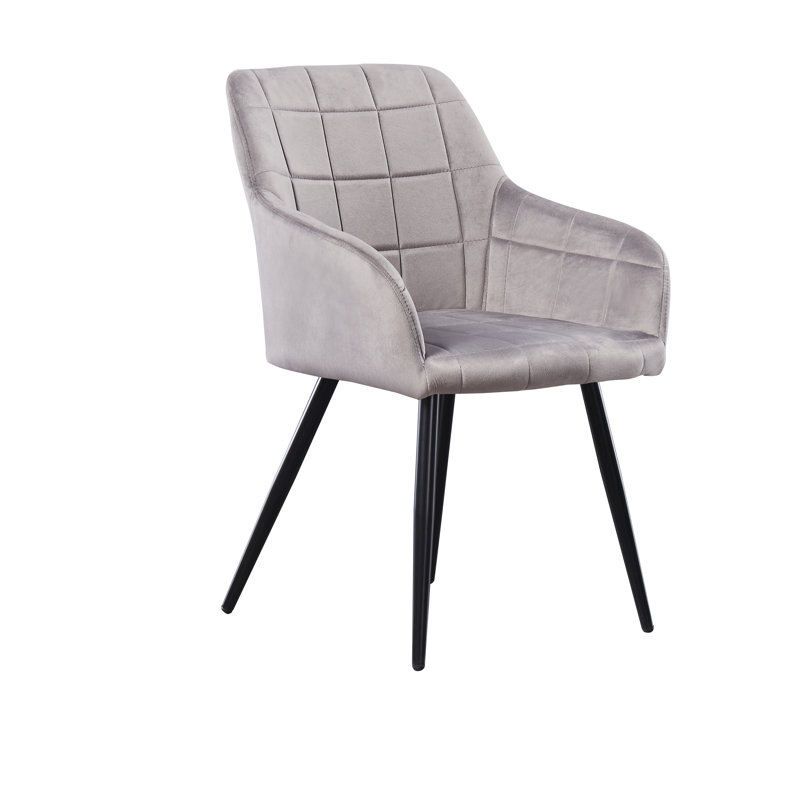 Yerres Modern Velvet Dining Chairs - Ergonomic Curved Back with Metal Legs - Armchair for Dining Room Kitchen Living Room, 1