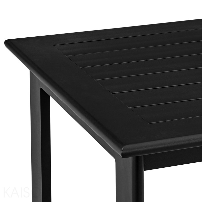 Table de salle à manger d'extérieur à hauteur de comptoir en aluminium noir