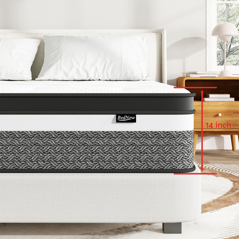King Size Black and White Hybrid Innerspring Mattress