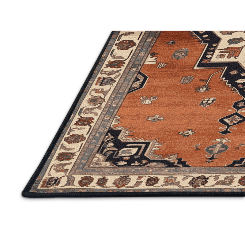 Tapis brun lavable à la machine, Rectangulaire 7 pi x 10 pi
