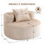 Canapé simple ovale rembourré de 45 po de largeur, aucun assemblage requis-921630389