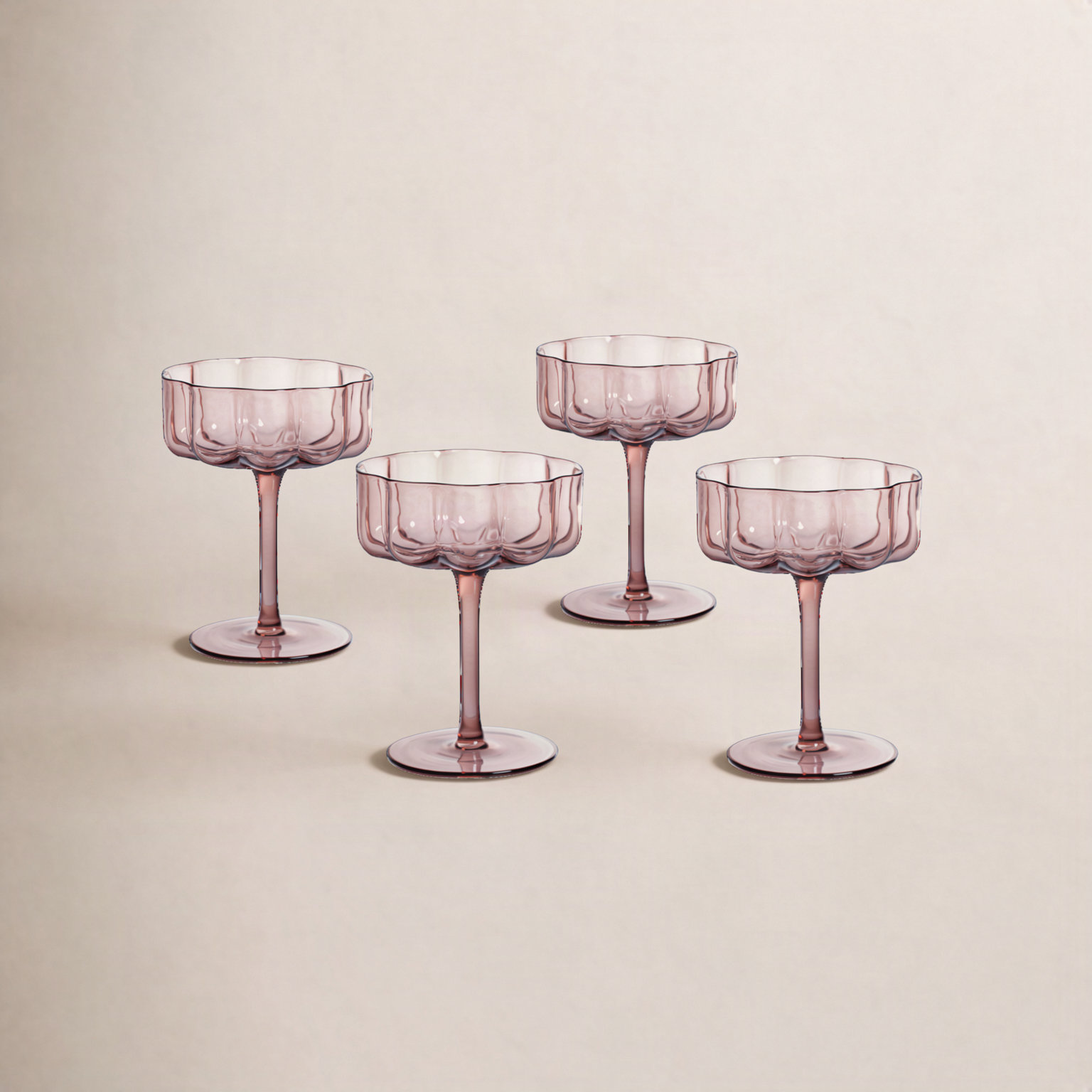 Mungle Handblown Coupe Glass, Aubergine