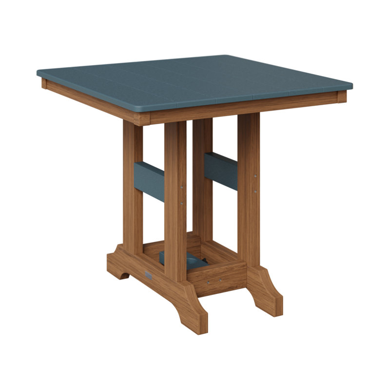 Garden Classic Outdoor Square Dining Table, Antique Mahogany, Slate