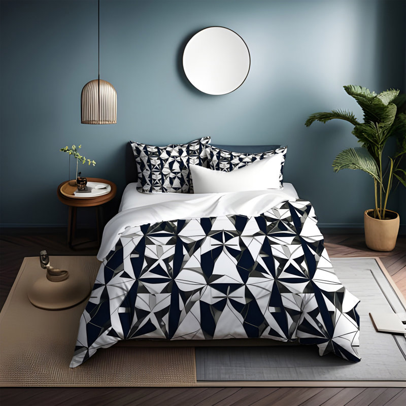 Polyester Abstract Duvet Cover, King Duvet Cover + 2 King Shams