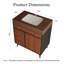 Meuble-lavabo autoportant de 30 po avec lavabo en céramique, 3 tiroirs et 1 armoire de rangement avec poignées dorées-172157146