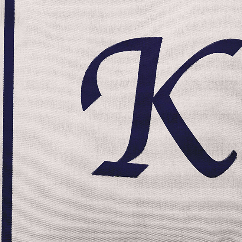 Reversible Throw Pillow, 16"x16", K, Navy Blue/White