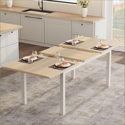 Extendable Metal Base Dining Table