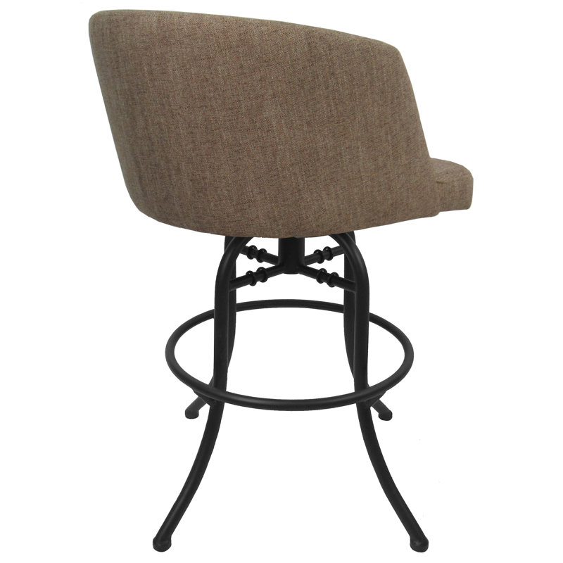 Tabouret de bar et de comptoir pivotant inclinable Hyypio, Beige, Hauteur du siège de 26 po