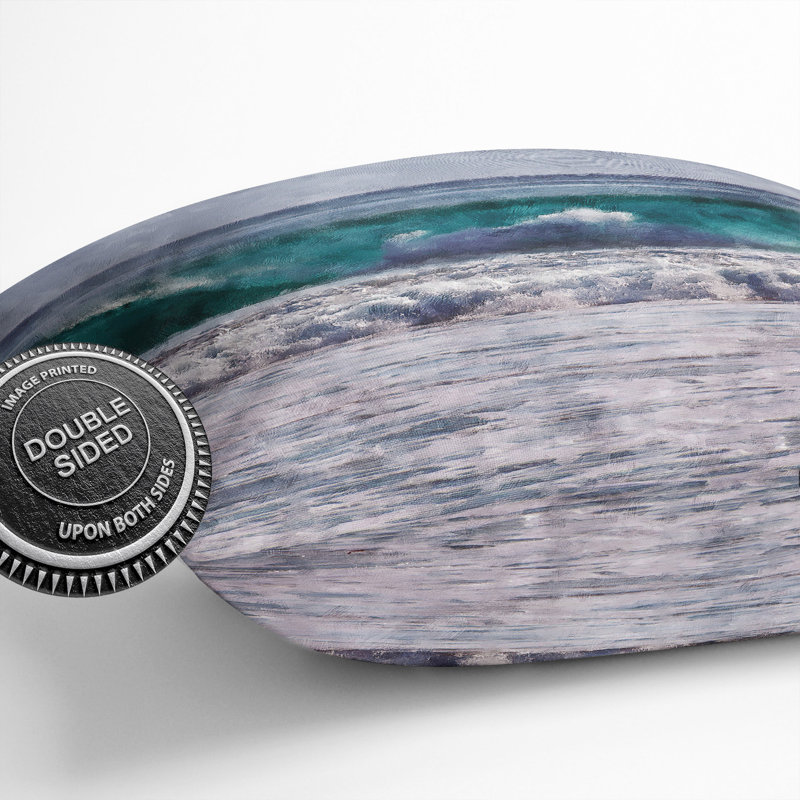 Ocean Wave Painting Square Throw Cushion, 55cm H x 55cm W x 20cm D