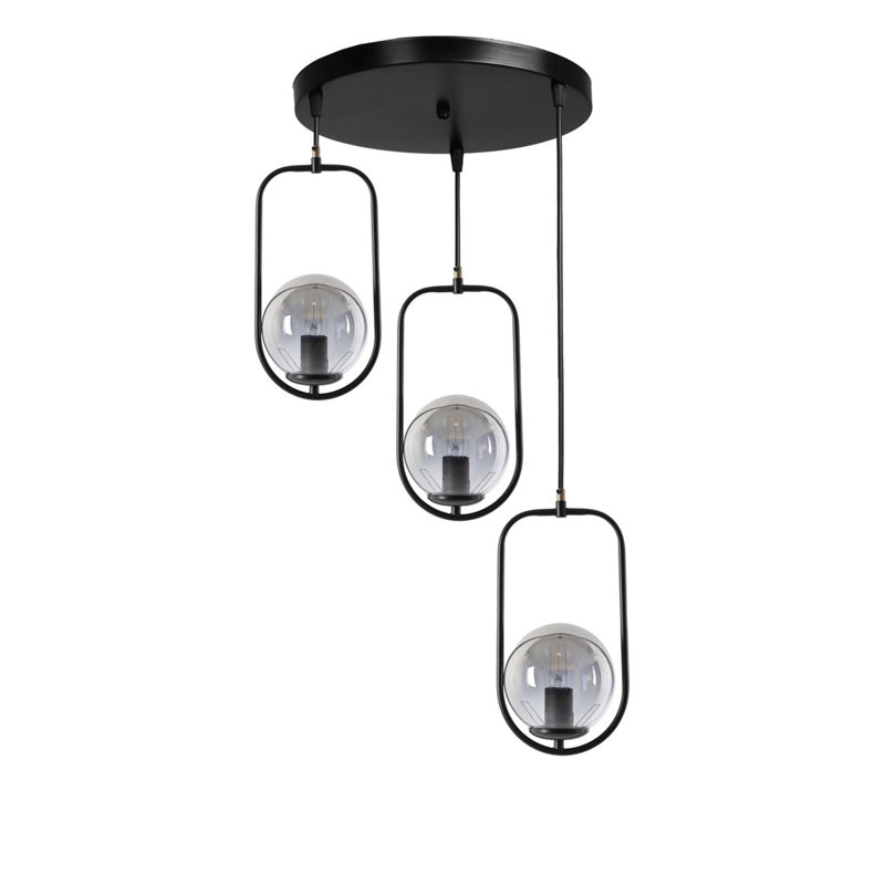 Orbison 3 - Light Cluster Pendant, Black, Smoke