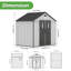 Abri de jardin portatif en plastique avec terrasse et toit en pente-127386048