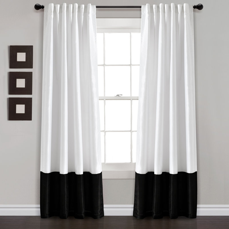 Semi Sheer Sliding Panel Pair, 54"W x 84"L, Black