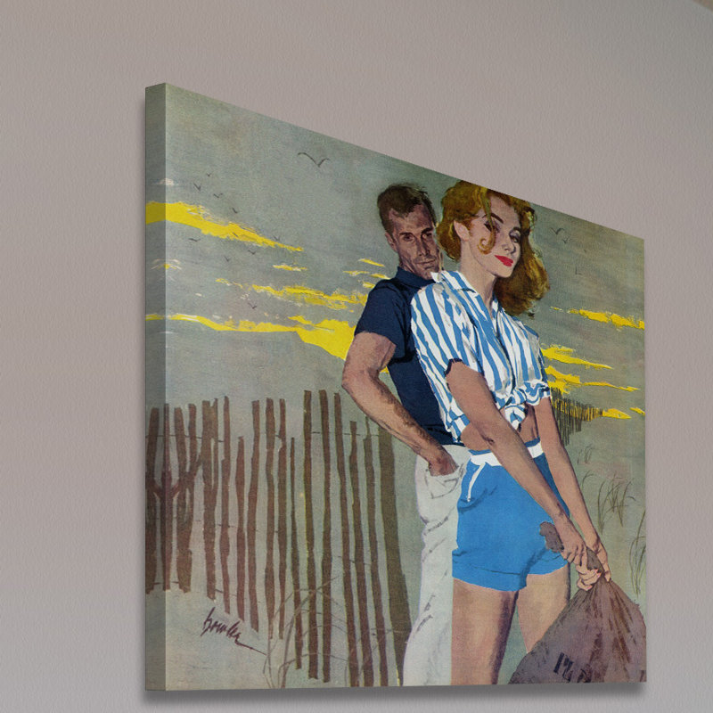 " Beach Pose " Print, 40" H x 40" W x 1.5" D