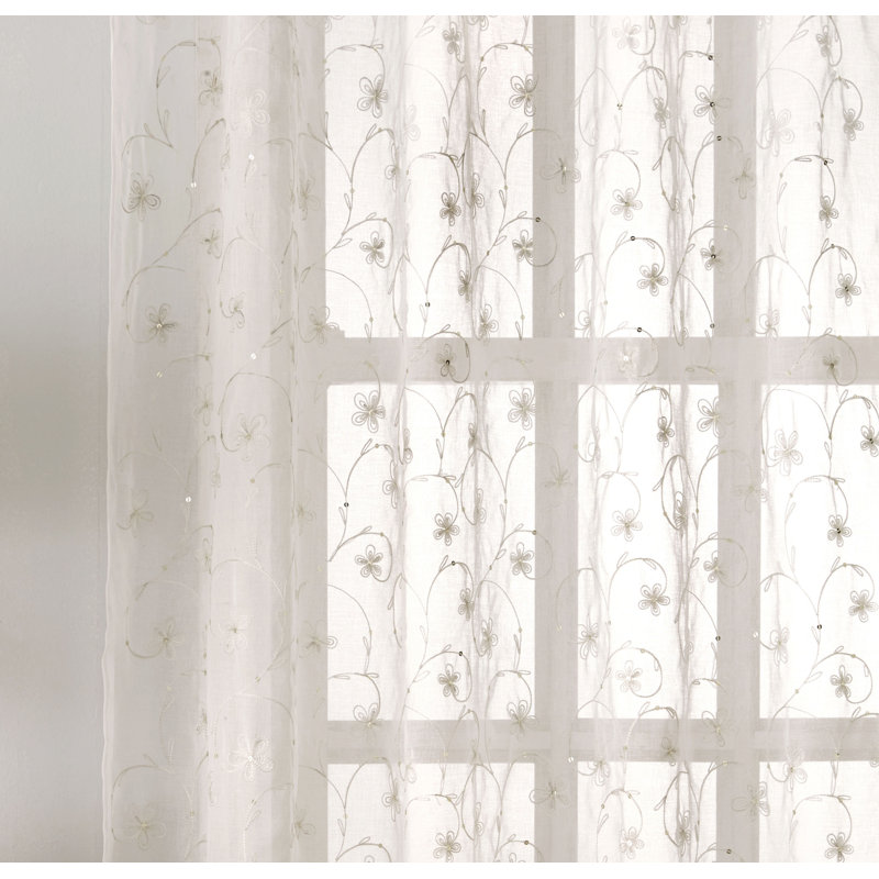 Rockridge Sheer Curtain Pair, Cream, 140cm Width x 229cm Drop