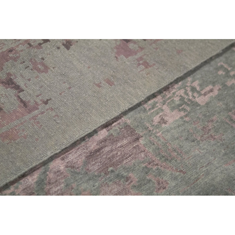 Wool Oriental Area Rug in Teal/Plum