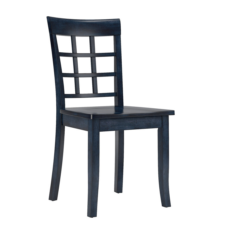 Chaise d'appoint en bois massif Alexa-Mae, Denim antique